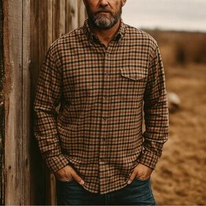 J. CREW Cotton-Cashmere Blend Shirt in Check